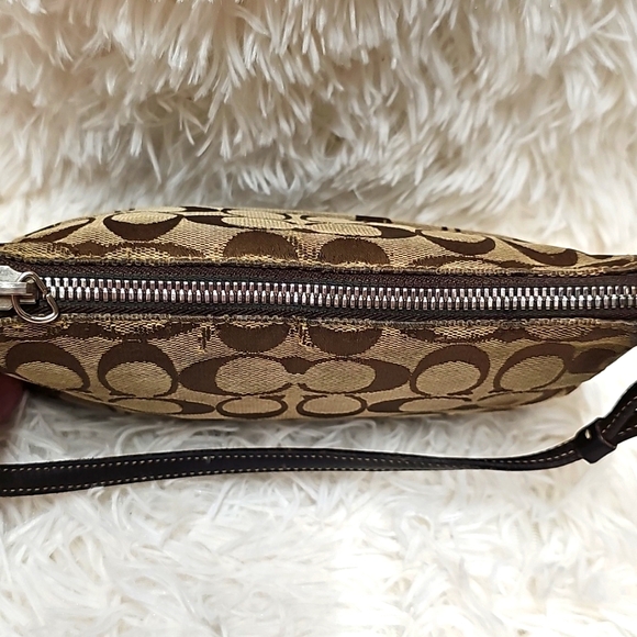 Coach Bags Signature Jacquard Canvas Leather Demi Shoulder Hand Bag - Picture 11 of 16